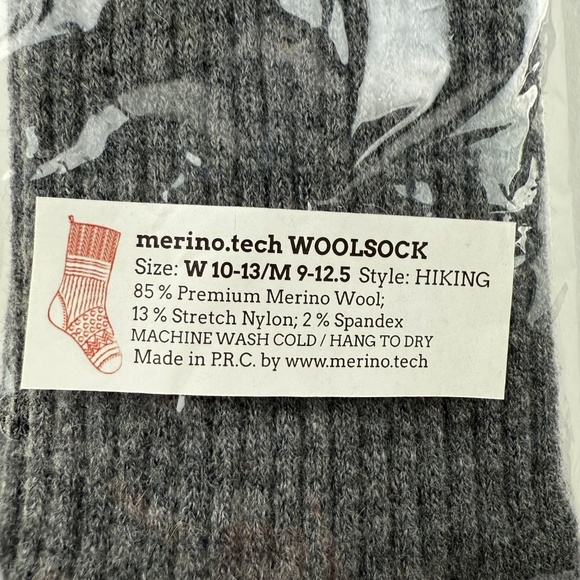 merino.tech Merino Wool socks 2 Pairs Gray Mens 9-12.5 Never open or worn - Picture 3 of 4
